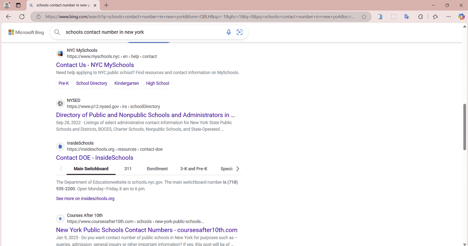 Bing Scraper Result